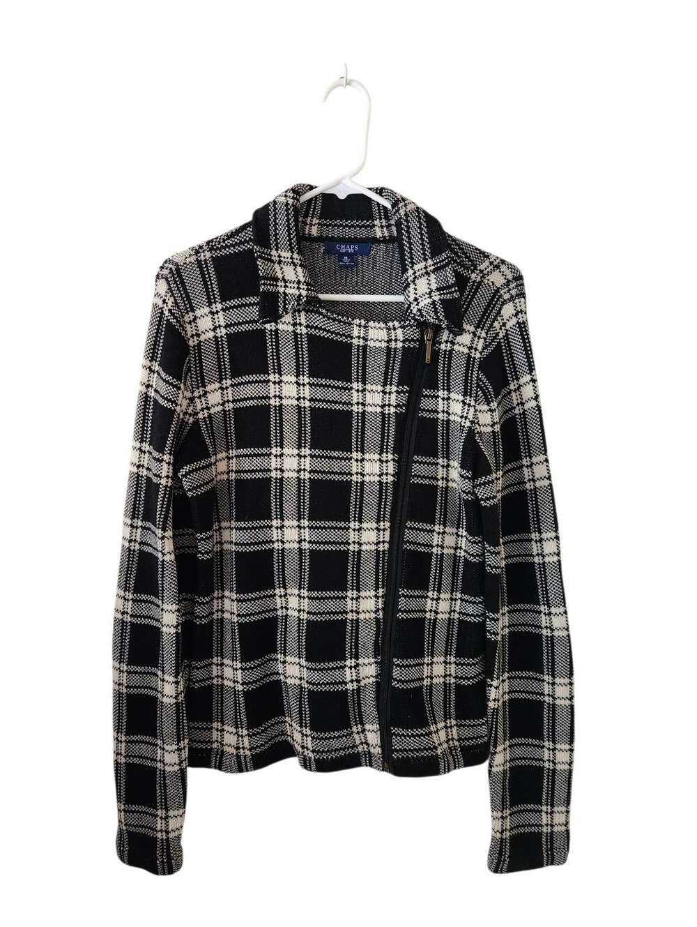 Chaps Plaid Sweater Jacket